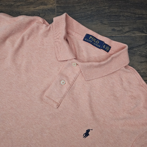 Polo Ralph Lauren Other - Ralph Lauren Polo Shirt Mens XL Peach 100% Cotton Short Sleeve Rugby Pony